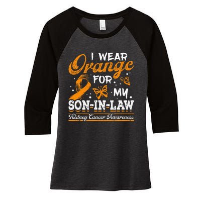 Kidney Cancer I Wear Orange For My Soninlaw Ribbon Women's Tri-Blend 3/4-Sleeve Raglan Shirt