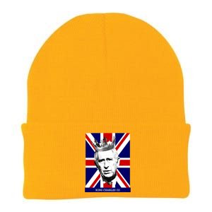 King Charles Iii Gift Union Jack Royal Family Gift Knit Cap Winter Beanie