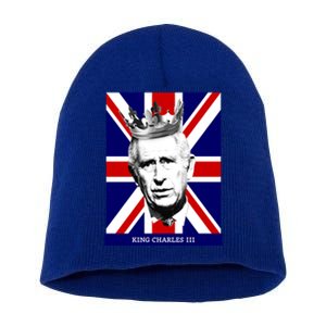 King Charles Iii Gift Union Jack Royal Family Gift Short Acrylic Beanie