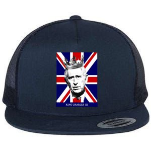 King Charles Iii Gift Union Jack Royal Family Gift Flat Bill Trucker Hat