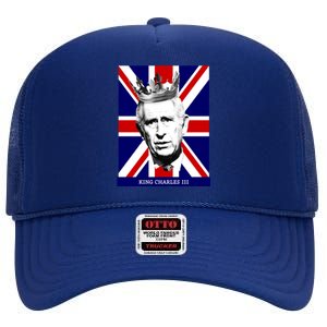 King Charles Iii Gift Union Jack Royal Family Gift High Crown Mesh Back Trucker Hat