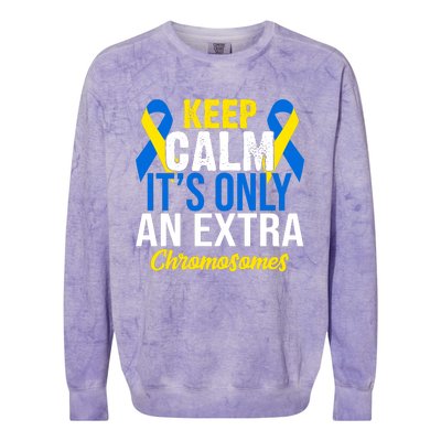 Keep Calm Its Only An Extra Chromosomes Down Syndrome Colorblast Crewneck Sweatshirt