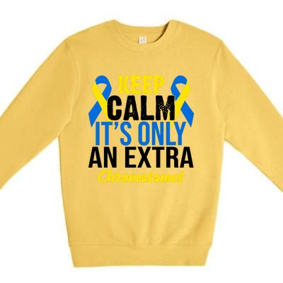 Keep Calm Its Only An Extra Chromosomes Down Syndrome Premium Crewneck Sweatshirt