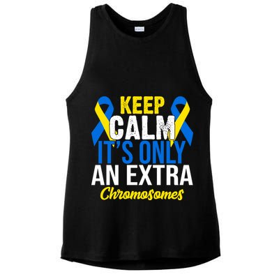 Keep Calm Its Only An Extra Chromosomes Down Syndrome Ladies PosiCharge Tri-Blend Wicking Tank