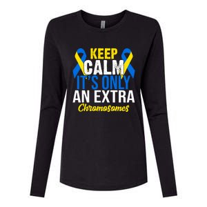 Keep Calm Its Only An Extra Chromosomes Down Syndrome Womens Cotton Relaxed Long Sleeve T-Shirt