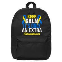 Keep Calm Its Only An Extra Chromosomes Down Syndrome 16 in Basic Backpack