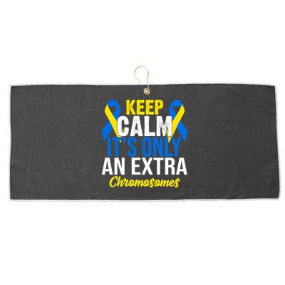 Keep Calm Its Only An Extra Chromosomes Down Syndrome Large Microfiber Waffle Golf Towel
