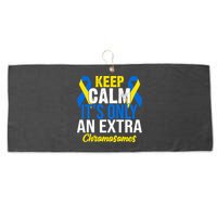 Keep Calm Its Only An Extra Chromosomes Down Syndrome Large Microfiber Waffle Golf Towel