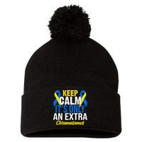 Keep Calm Its Only An Extra Chromosomes Down Syndrome Pom Pom 12in Knit Beanie