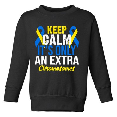 Keep Calm Its Only An Extra Chromosomes Down Syndrome Toddler Sweatshirt