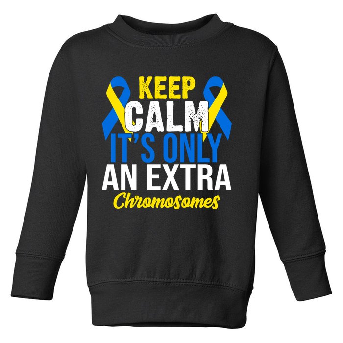 Keep Calm Its Only An Extra Chromosomes Down Syndrome Toddler Sweatshirt