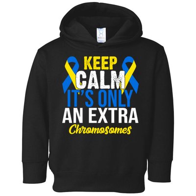 Keep Calm Its Only An Extra Chromosomes Down Syndrome Toddler Hoodie
