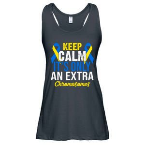 Keep Calm Its Only An Extra Chromosomes Down Syndrome Ladies Essential Flowy Tank