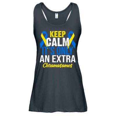 Keep Calm Its Only An Extra Chromosomes Down Syndrome Ladies Essential Flowy Tank