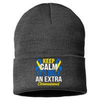 Keep Calm Its Only An Extra Chromosomes Down Syndrome Sustainable Knit Beanie