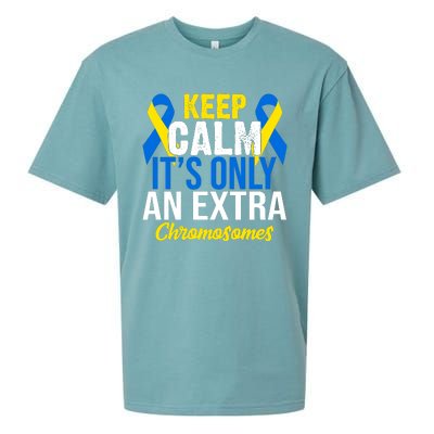 Keep Calm Its Only An Extra Chromosomes Down Syndrome Sueded Cloud Jersey T-Shirt