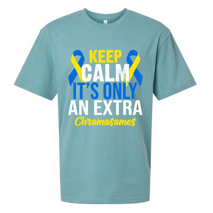 Keep Calm Its Only An Extra Chromosomes Down Syndrome Sueded Cloud Jersey T-Shirt