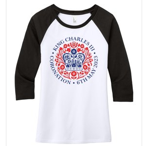 King Charles III Coronation Women's Tri-Blend 3/4-Sleeve Raglan Shirt