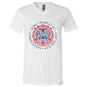 King Charles III Coronation Official Logo Watch Party V-Neck T-Shirt