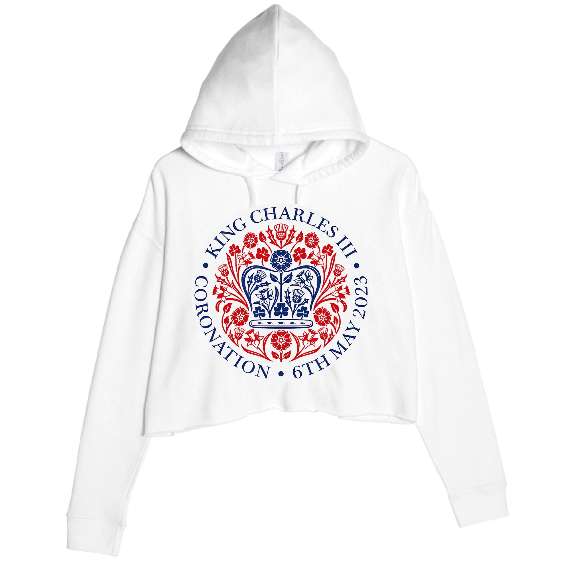 King Charles III Coronation Official Logo Watch Party Crop Fleece Hoodie