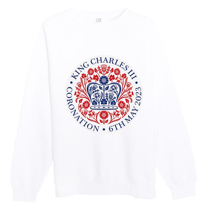 King Charles III Coronation Official Logo Watch Party Premium Crewneck Sweatshirt