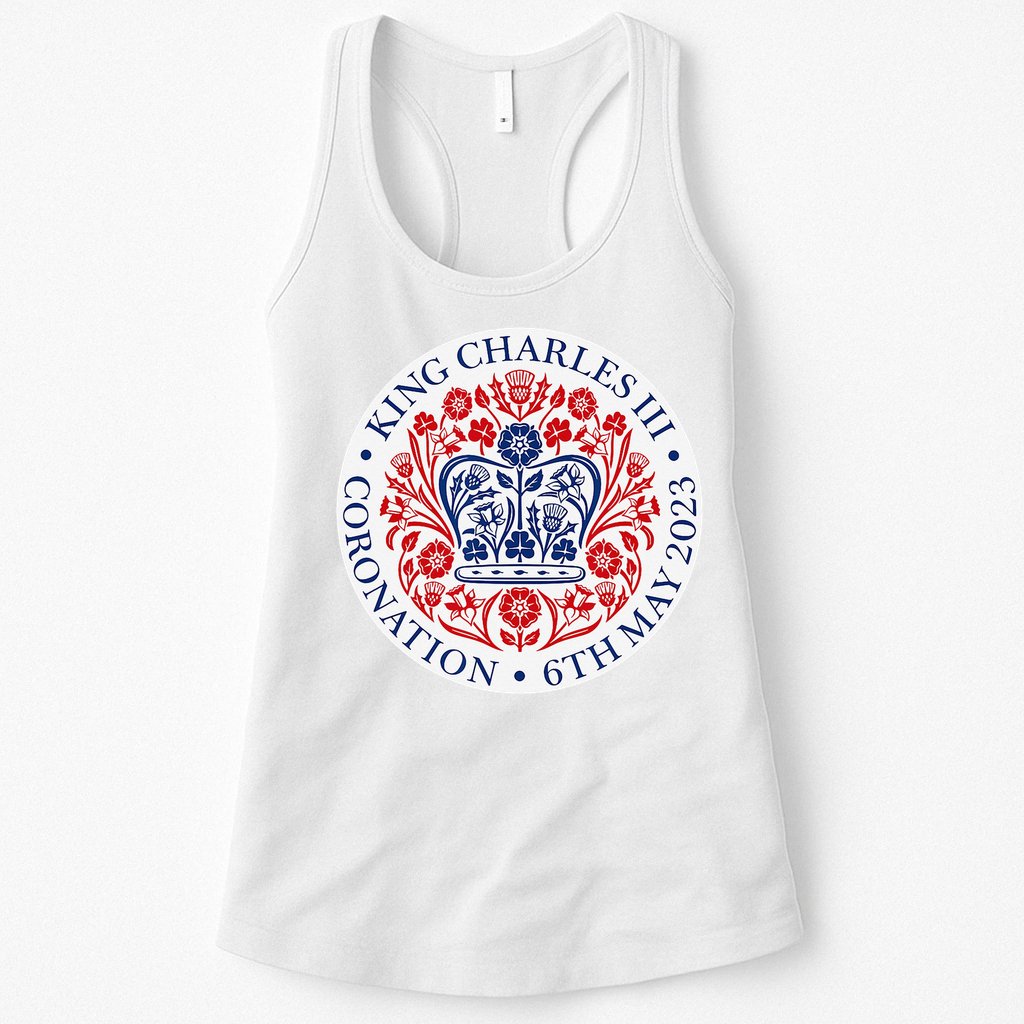 King Charles III Coronation Official Logo Watch Party Womens Tank Top