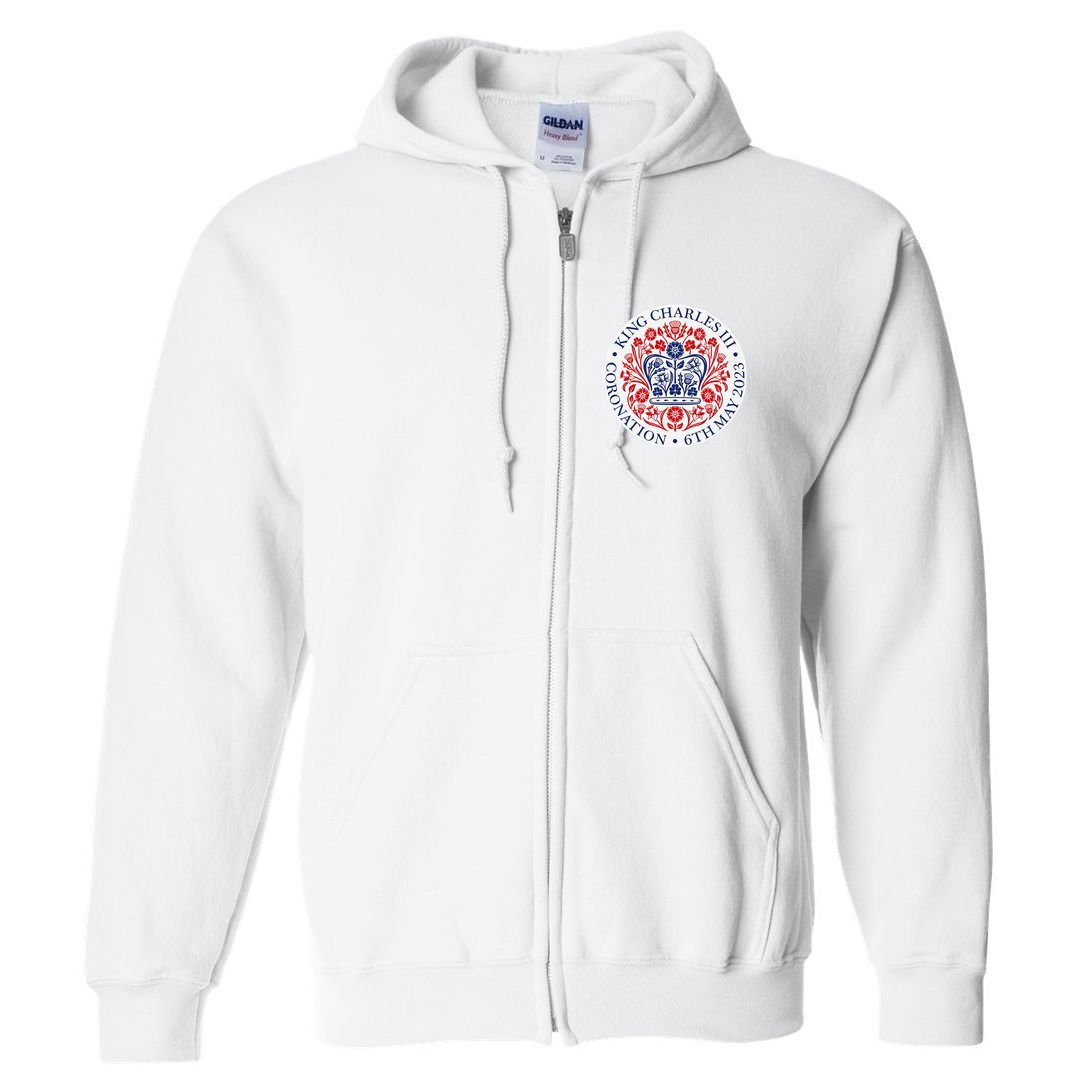 King Charles III Coronation Official Logo Watch Party Full Zip Hoodie