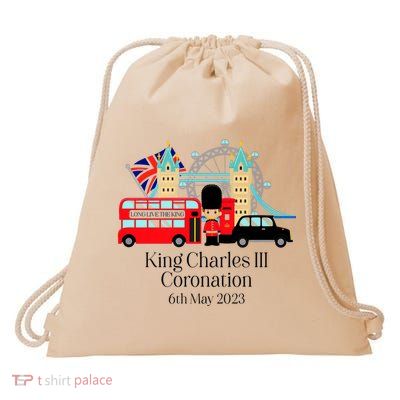 King Charles III Coronation Drawstring Bag