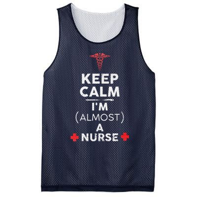 Keep Calm I'm Almost A Nurse Funny Nurse Day Gift Mesh Reversible Basketball Jersey Tank