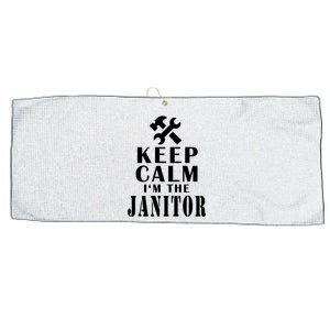 Keep Calm Im The Janitor Funny Quotes Caretaker School Large Microfiber Waffle Golf Towel