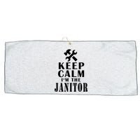 Keep Calm Im The Janitor Funny Quotes Caretaker School Large Microfiber Waffle Golf Towel