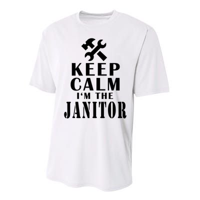 Keep Calm Im The Janitor Funny Quotes Caretaker School Performance Sprint T-Shirt