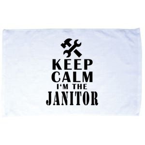 Keep Calm Im The Janitor Funny Quotes Caretaker School Microfiber Hand Towel