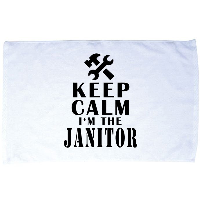 Keep Calm Im The Janitor Funny Quotes Caretaker School Microfiber Hand Towel