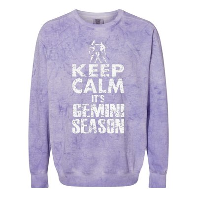 KEEP CALM ITS GEMINI SEASON ZODIAC BIRTHDAY Colorblast Crewneck Sweatshirt