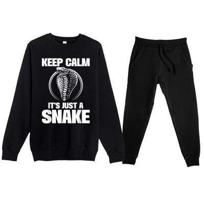 Keep Calm Its Just A Snake Snakes Lover Zoology Reptiles Premium Crewneck Sweatsuit Set