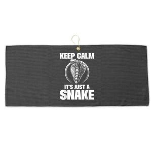 Keep Calm Its Just A Snake Snakes Lover Zoology Reptiles Large Microfiber Waffle Golf Towel