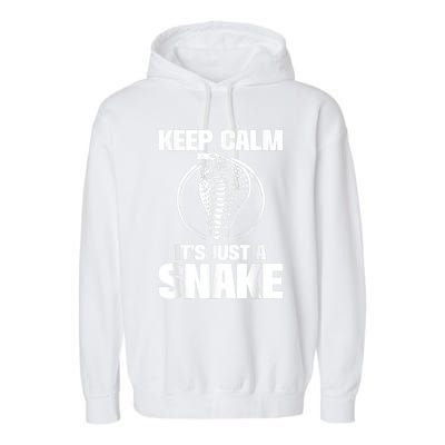 Keep Calm Its Just A Snake Snakes Lover Zoology Reptiles Garment-Dyed Fleece Hoodie