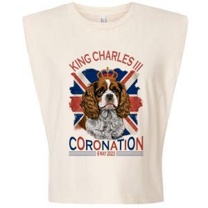 King Charles III British Royal Coronation May Spaniel Dog Garment-Dyed Women's Muscle Tee