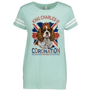 King Charles III British Royal Coronation May Spaniel Dog Enza Ladies Jersey Football T-Shirt