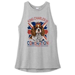 King Charles III British Royal Coronation May Spaniel Dog Ladies PosiCharge Tri-Blend Wicking Tank