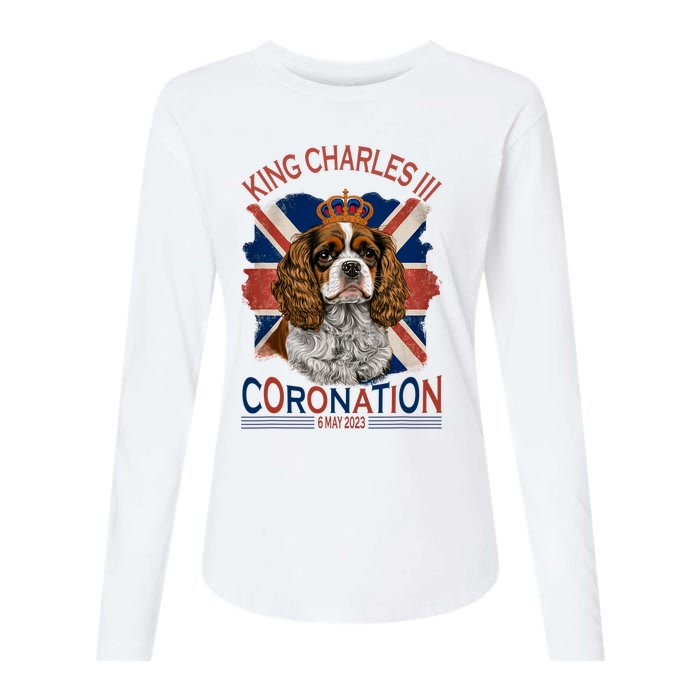 King Charles III British Royal Coronation May Spaniel Dog Womens Cotton Relaxed Long Sleeve T-Shirt