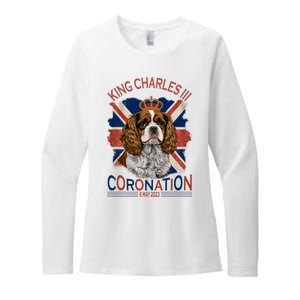 King Charles III British Royal Coronation May Spaniel Dog Womens CVC Long Sleeve Shirt