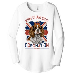 King Charles III British Royal Coronation May Spaniel Dog Women's Perfect Tri Tunic Long Sleeve Shirt