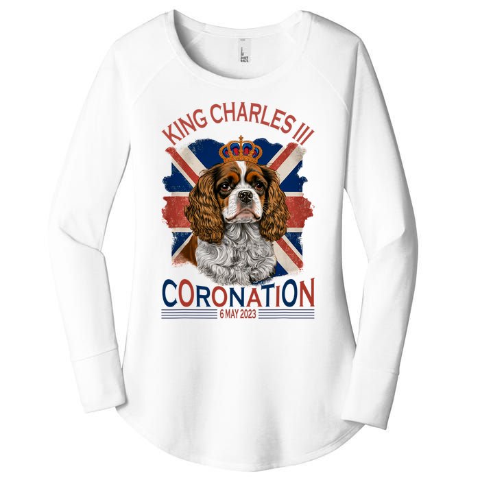 King Charles III British Royal Coronation May Spaniel Dog Women's Perfect Tri Tunic Long Sleeve Shirt