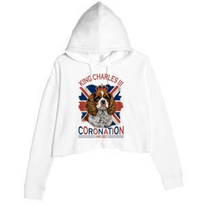 King Charles III British Royal Coronation May Spaniel Dog Crop Fleece Hoodie