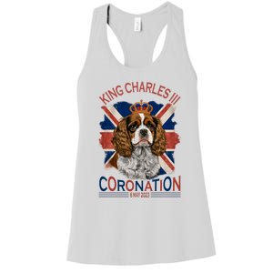 King Charles III British Royal Coronation May Spaniel Dog Women's Racerback Tank