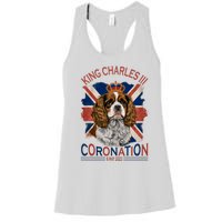 King Charles III British Royal Coronation May Spaniel Dog Women's Racerback Tank