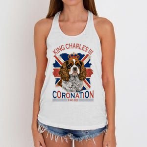 King Charles III British Royal Coronation May Spaniel Dog Women's Knotted Racerback Tank