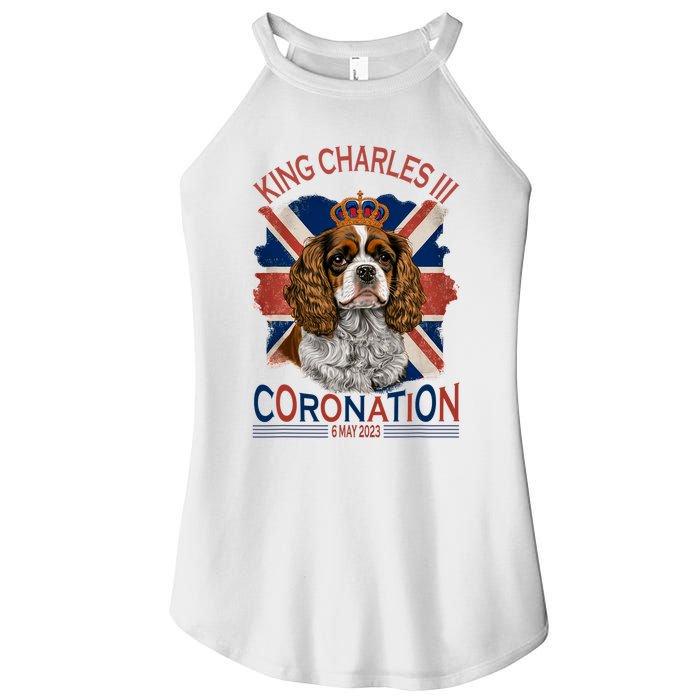 King Charles III British Royal Coronation May Spaniel Dog Women's Perfect Tri Rocker Tank